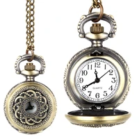 fashion vintage quartz pocket watch alloy hollow out flowers women lady girls sweater chain necklace pendant clock gifts lxh