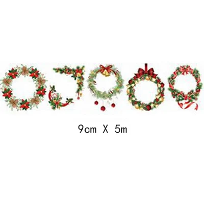 05 christmas garland 9 см* 5 м Рождественский Санта Клаус васи лента DIY декоративный альбом-ежедневник маскирующая лента клейкая лента этикетка наклейка канцелярские товары - Цвет: 05 christmas garland