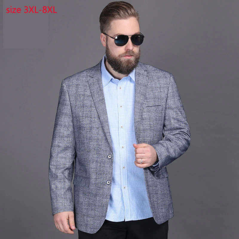 

2019 New Arrival Super Large Spring Suit Jacket Loose Tide Single Breasted Casual Men Blazer High Quality Plus Size 3XL4XL-8XL