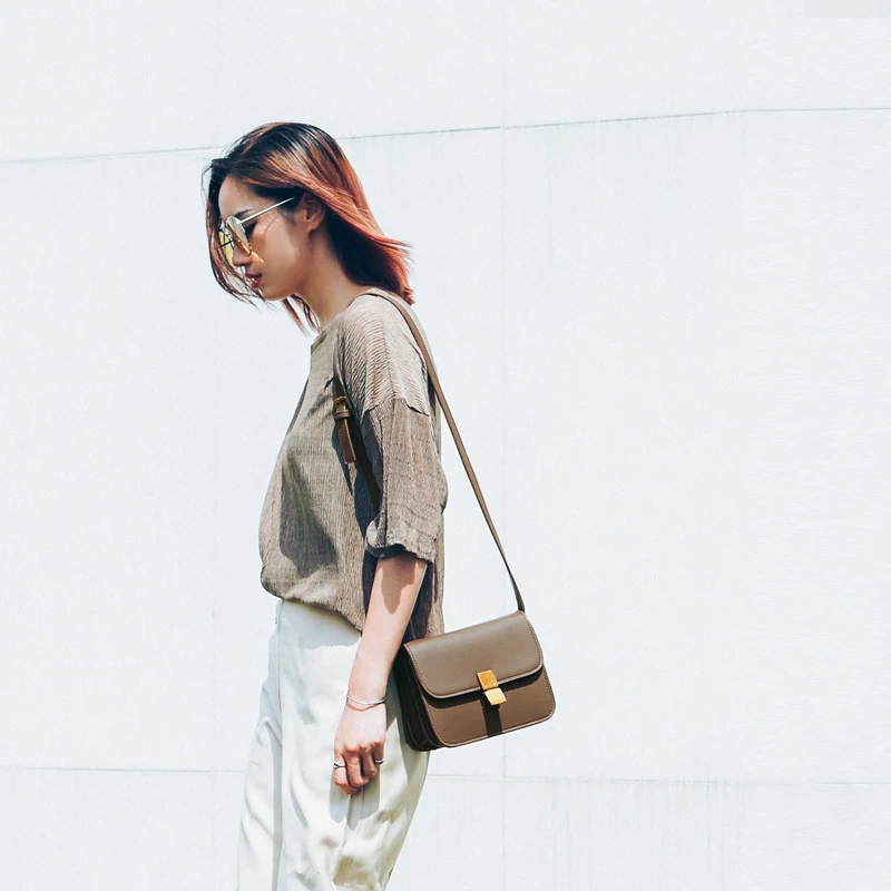 2017 Винтаж для женщин курьерские сумки классический ящик кожа небольшой площади