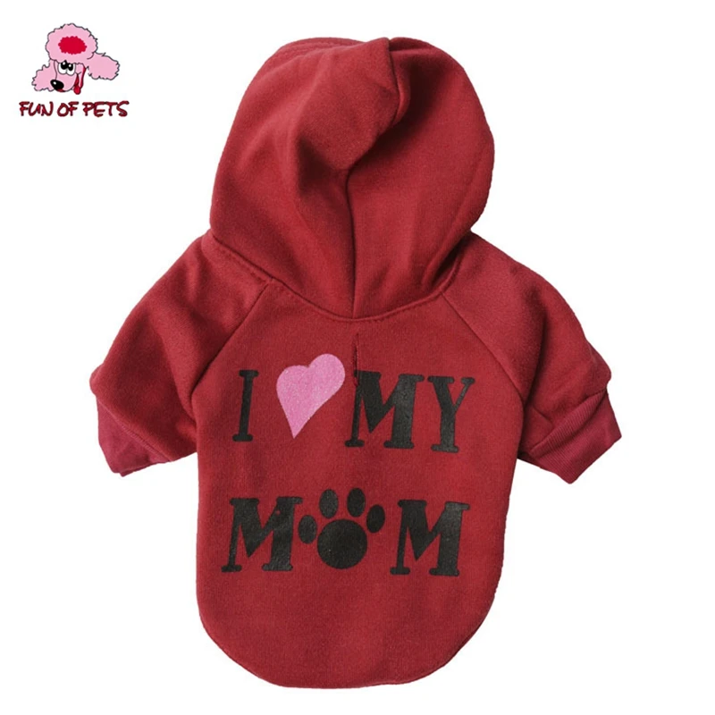 Флисовые Толстовки для собак и кошек в стиле Love My Mom одежда милые толстовки