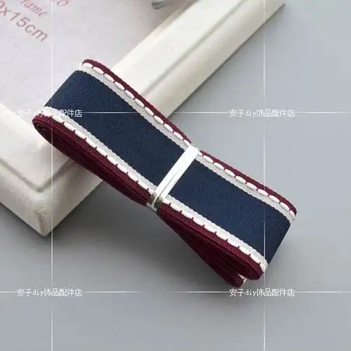 25mm Dark blue 01 25 мм двухсторонний прыжок белая линия корсажные ленты ручной работы бант аксессуары для волос DIY свадебная Рождественская упаковочная лента - Цвет: 25mm Dark blue 01