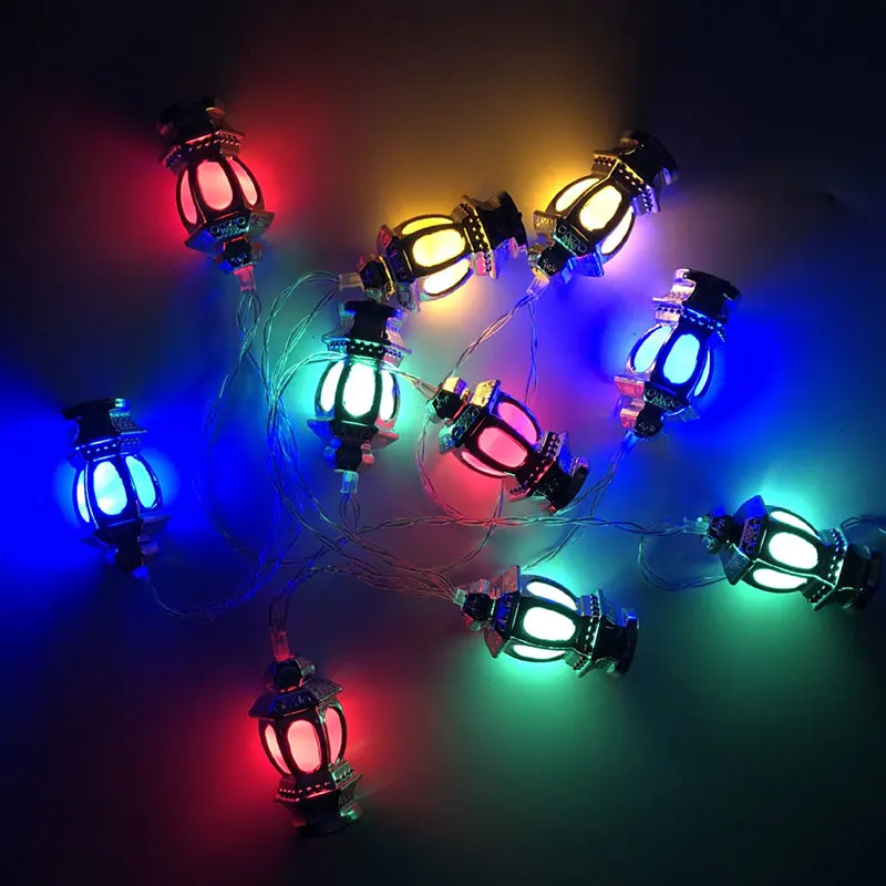 Рамадан украшения фонари светодиодные батарея Строка свет Винтаж Ретро Вода