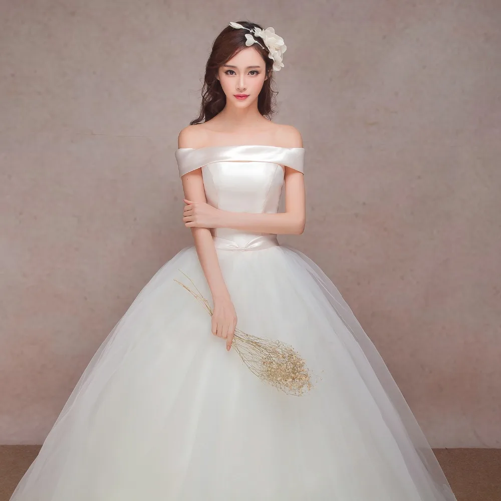 Без бретелек Boho Корейская свадьба 2018 Платье Невесты Простой Sheap свадебное платье