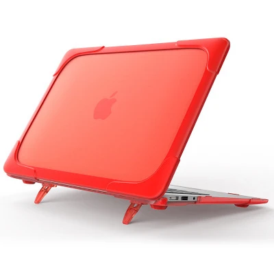 Красный Складной чехол-подставка для ноутбука Macbook air Pro retina 11 12 13 15 A1706 A1708 A1989 матовый прозрачный чехол из поликарбоната+ ТПУ - Цвет: Красный