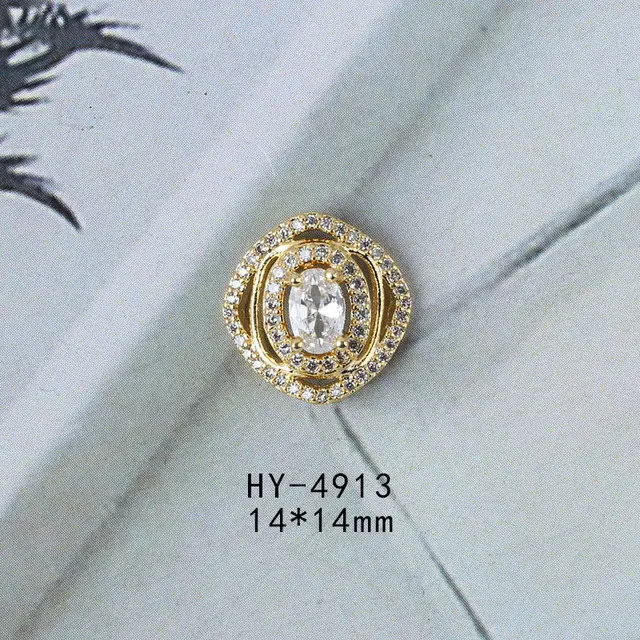 HY4913 5 шт., 3D бант/единорог/Кисточка, цепочка для ногтей, ювелирное изделие, циркониевая цепочка, дизайн ногтей, роскошный хрустальный кулон, металлические украшения ногтей, подвески - Цвет: HY4913