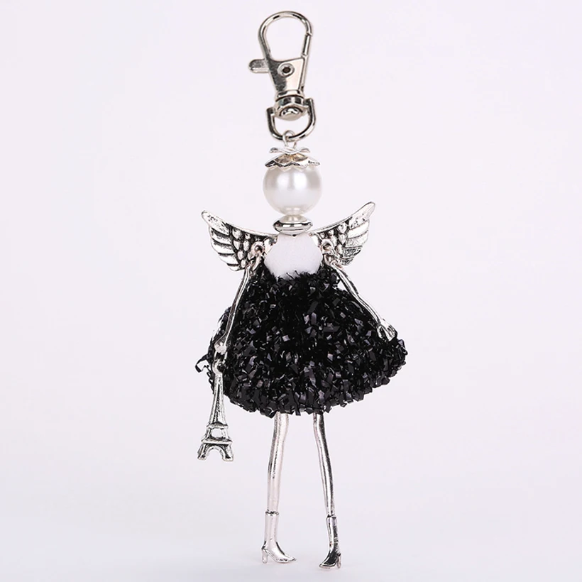 wholesale 10 pieces// YLWHJJ new angel wings handmade doll keychain cute girl fashion car pendant female jewelry free shipping | Украшения
