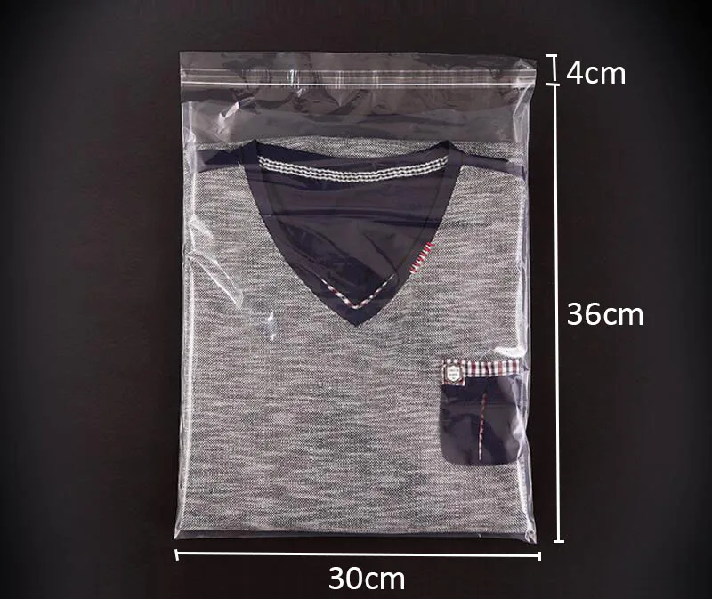 100 шт Прозрачная Самоклеющаяся одежда пластиковая упаковка мешок толстый PE для