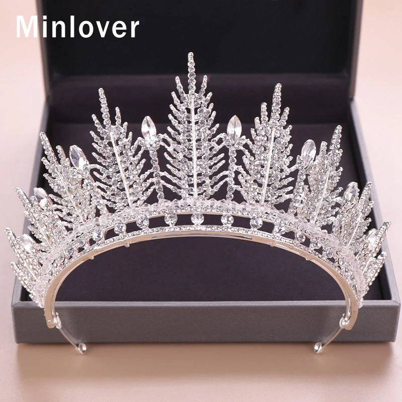 Minlover золото/серебро цвет барокко сверкающие хрустальные свадебные диадемы