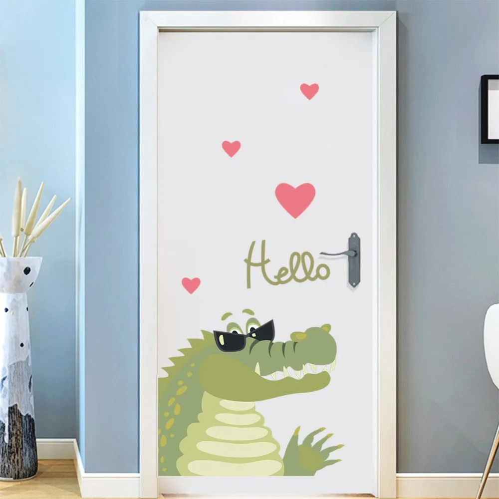 Hello Зеленый Динозавр стены стикеры для детей номеров домашнего декора гостиной