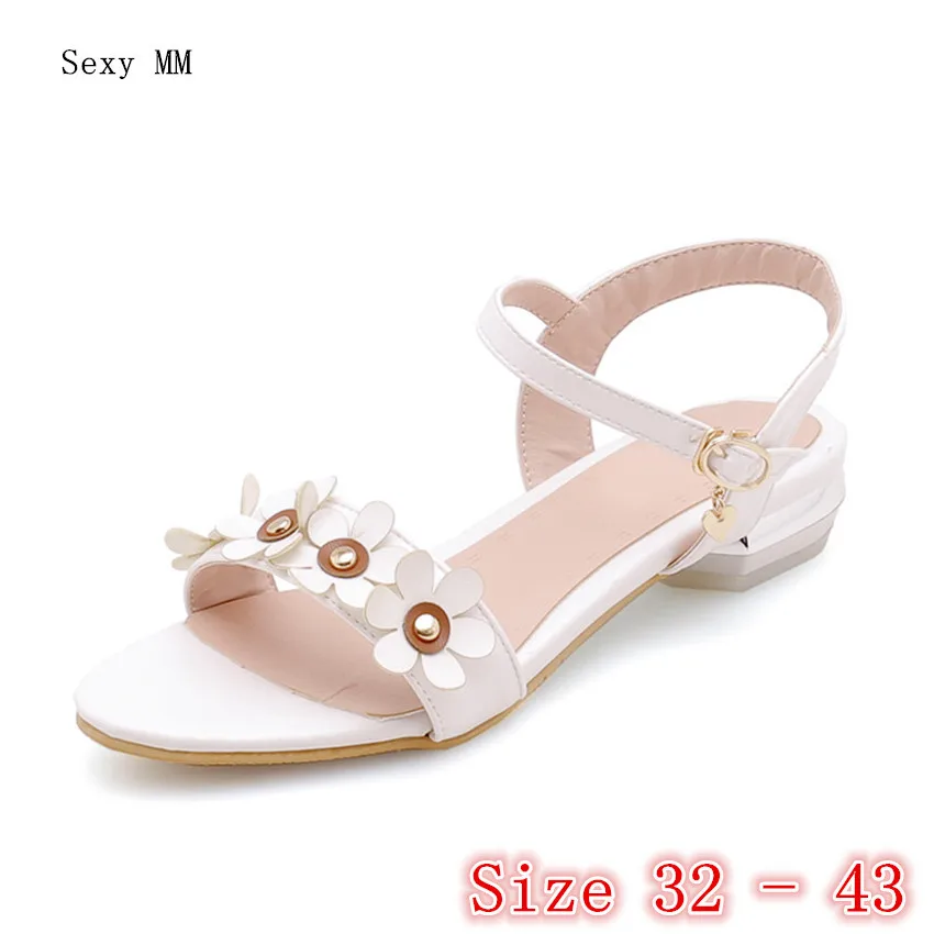 

Summer Style Slides Women Low Heel Sandals Woman Shoes Flip Flops Slippers Sandals Small Plus Size 32 33 - 40 41 42 43