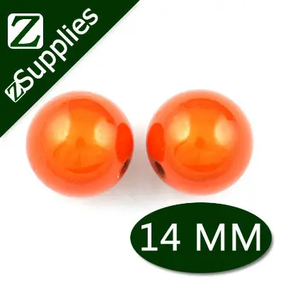 

Hot sale orange miracle Acrylic spacers beads 14mm wholesale for accessory