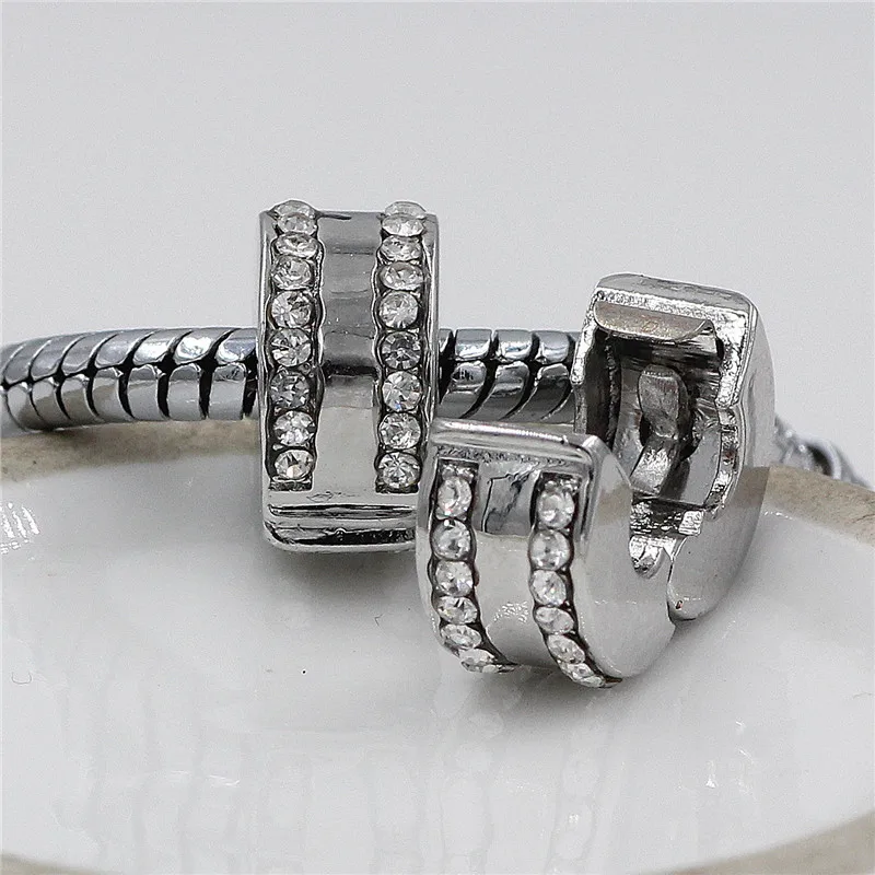 

DGW silver colour Color Shining Path, Clear CZ Clip Charms fit Bracelets & Bangles Women Fashion Jewelry