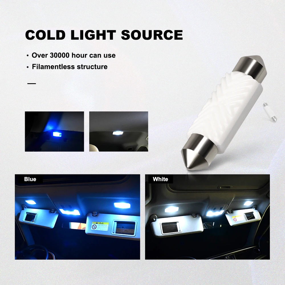 ANMINGPU 2x Высокая мощность сигнальная лампа C5W Led 31 мм 36 мм 39 мм 42 мм гирлянда 2835SMD C10W Led CANBUS Внутренняя купольная лампа светильник для чтения