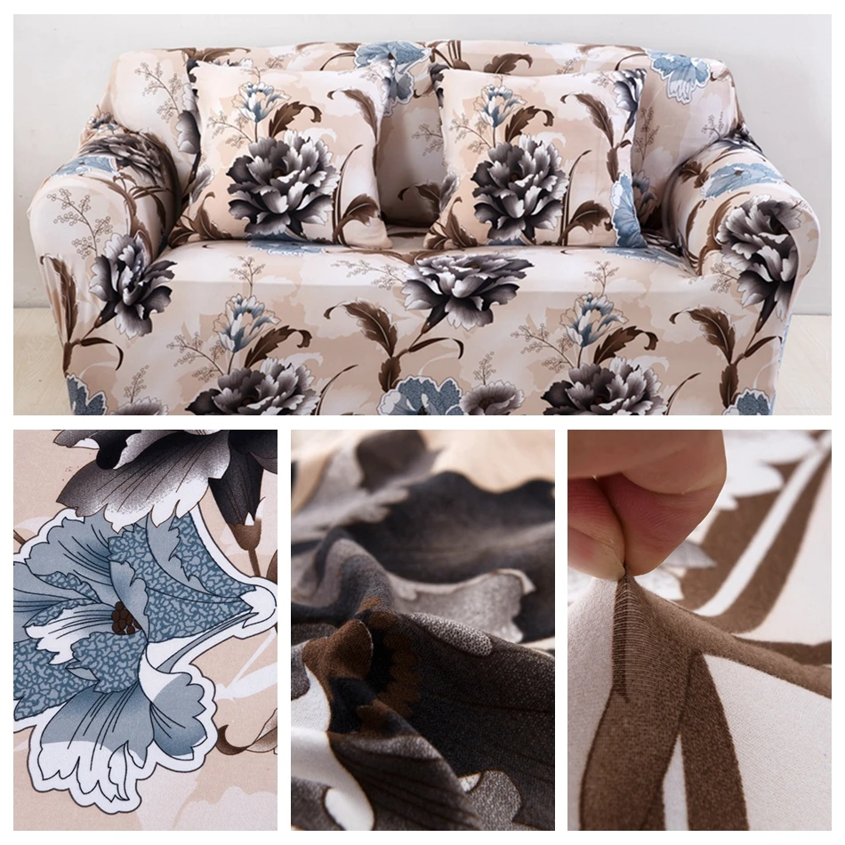 Розовые цветы Чехлы для дивана кровати для гостиной Loveseat спандекс Угловые Чехлы для кресел универсальные растягивающиеся покрытия для мебели плюшевые