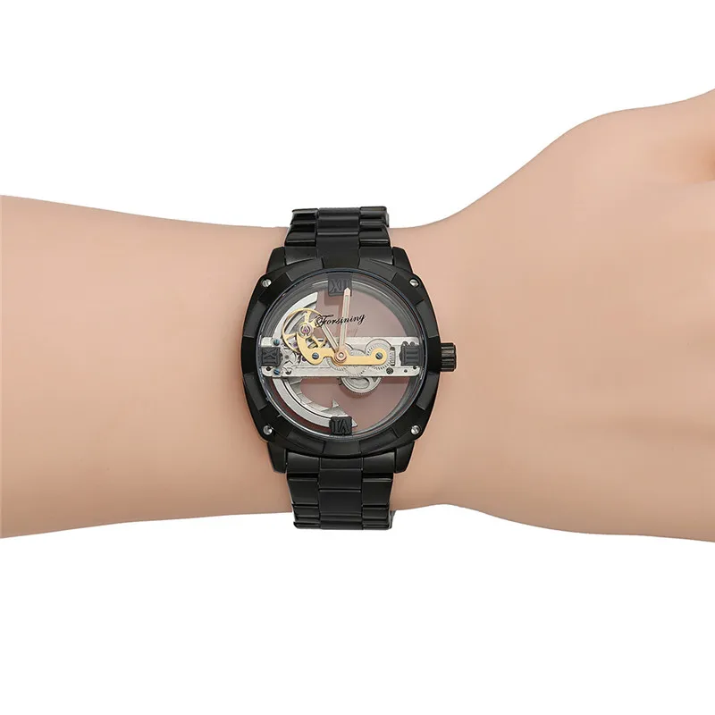 FORSINING мужские часы мост полые военные спортивные автоматические механические