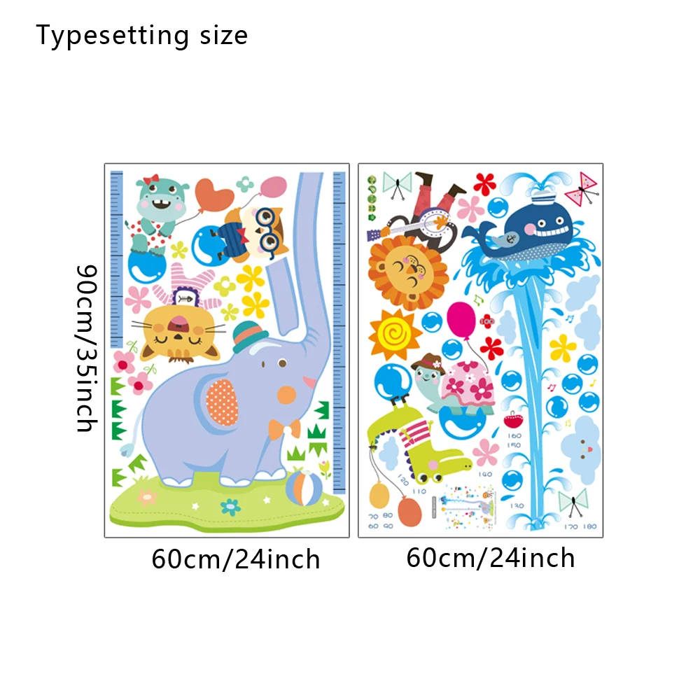 Линейка для выращивания растений с мультяшными животными съемные настенные