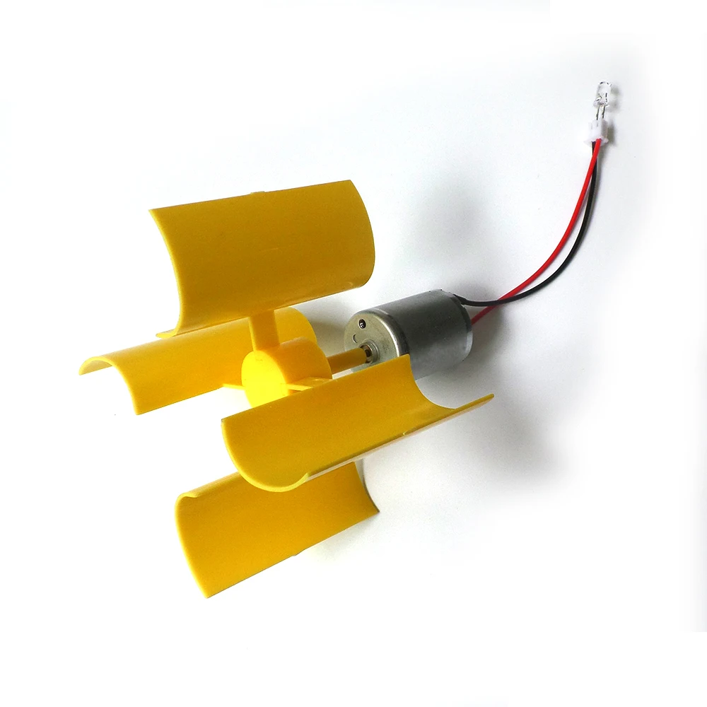 New Miniature vertical axis wind Alternative Energy generator DIY Motor+ wind blade+ 5 mm red LED