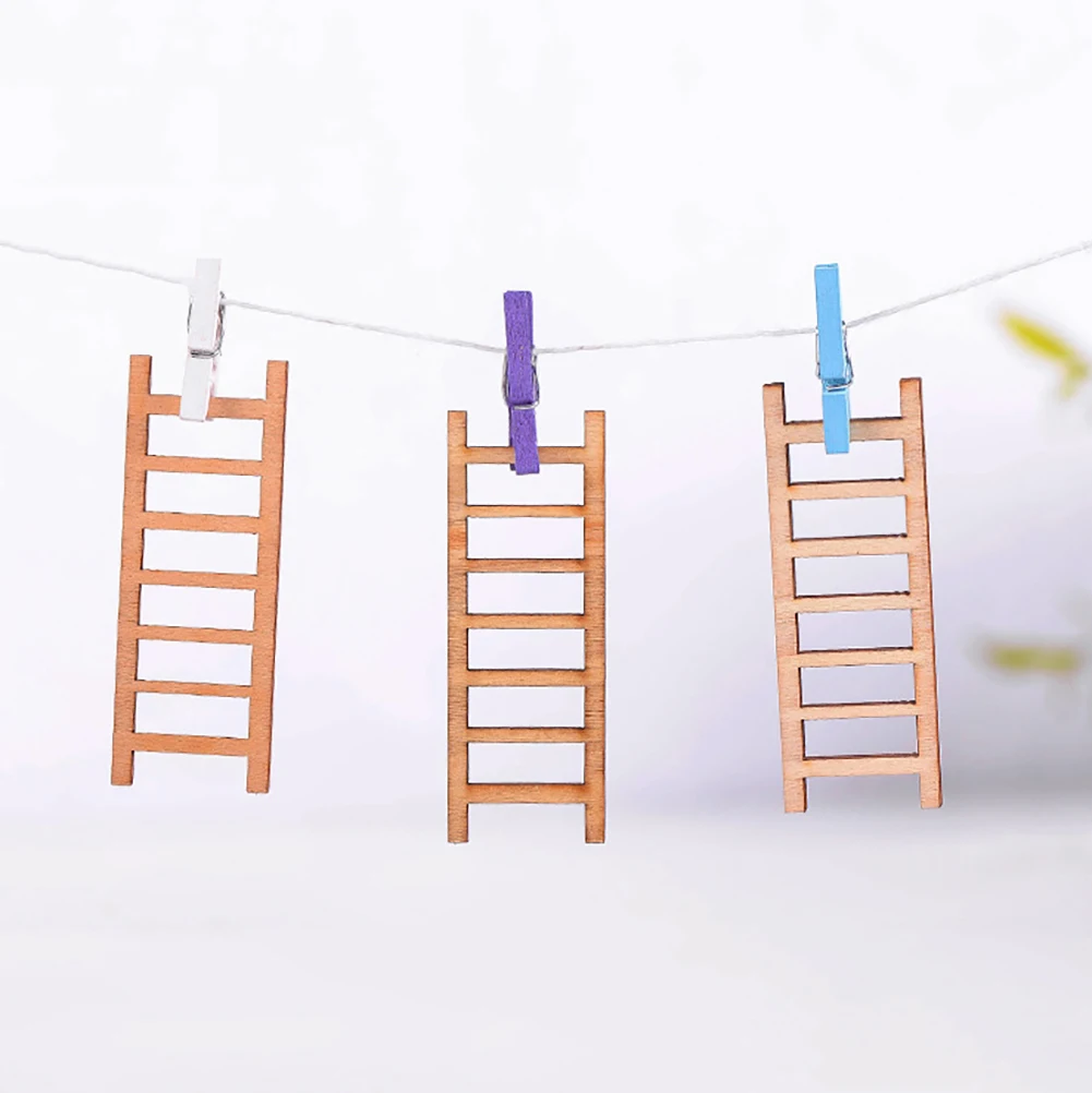 3 шт. мини миниатюрный деревянный шаг лестница Фея Сад DIY микро пейзаж