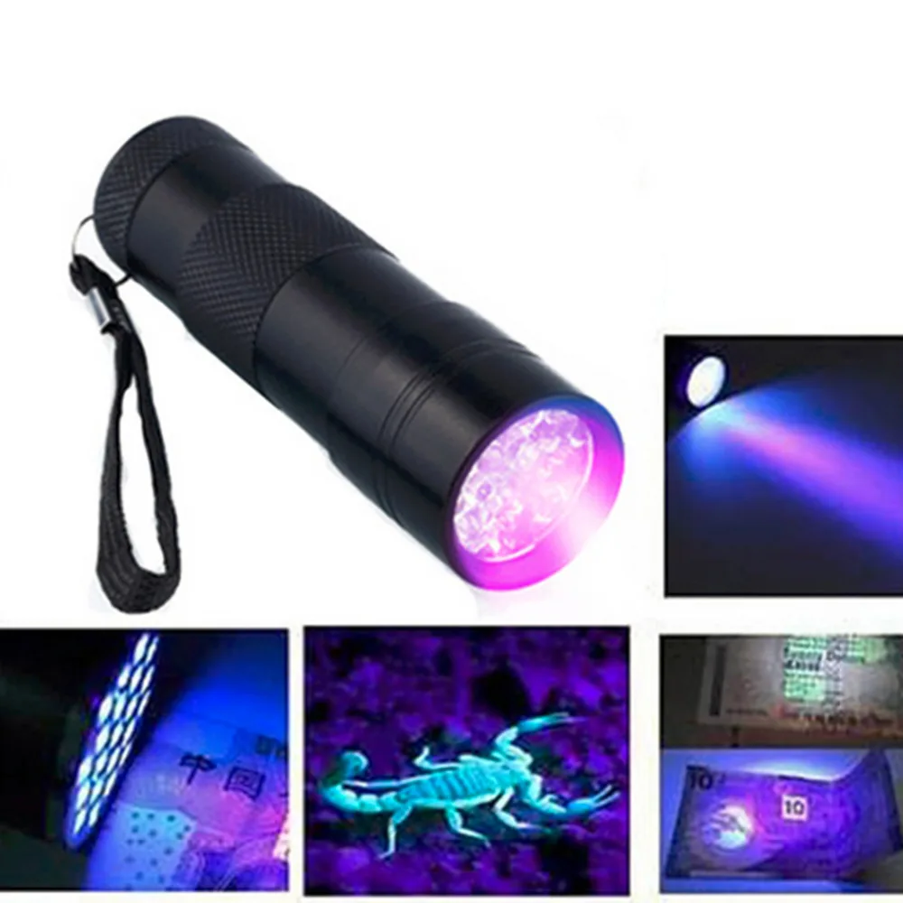 1 шт. Портативный Алюминий 9Led фонарик УФ-фиолетовый свет фонарей Torch Light лампа тактический фонарь ультрафиолетовые лампы