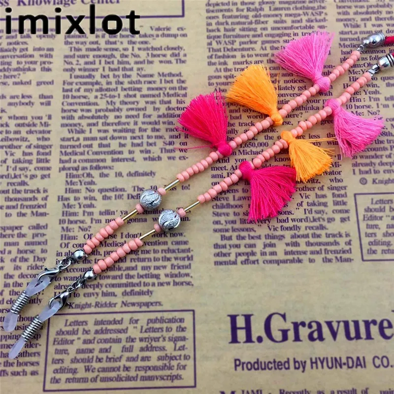 IMIXLOT высокое качество в винтажном стиле украшенные цветным бисером очки с