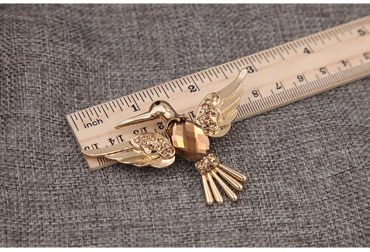 Брошь с кристаллами стразы птица Чайка булавка металлический аксессуар в виде