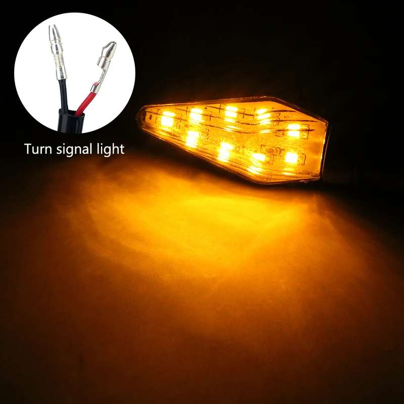 

1 Pair Motorcycle Flasher LED Turn Signal Lamp Blue & Amber Blinker Light Dual Color 12 Led Motorbike Indicator Light