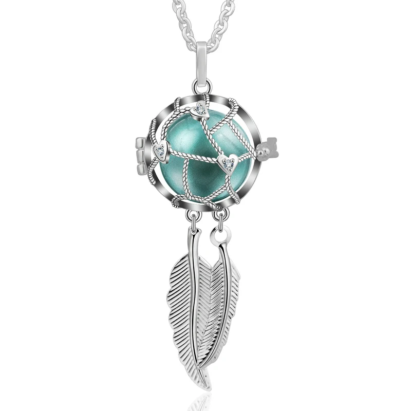 Eudora гармония Ловец снов медальон клетка кулон ожерелье Femme Collier Colgante Ангел звонящий Звук Шар Материнство ювелирные изделия K257 - Окраска металла: 26