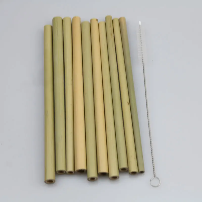 10 шт./компл. бамбуковая Питьевая соломинки многократного использования