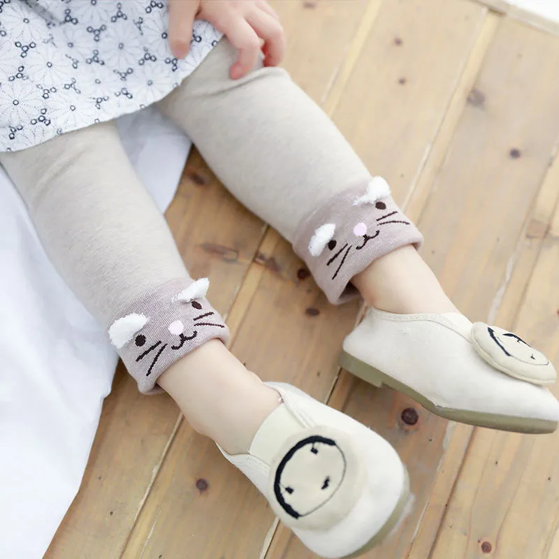 Леггинсы для маленьких девочек с рисунком кота новинка 2019 хлопковые детские