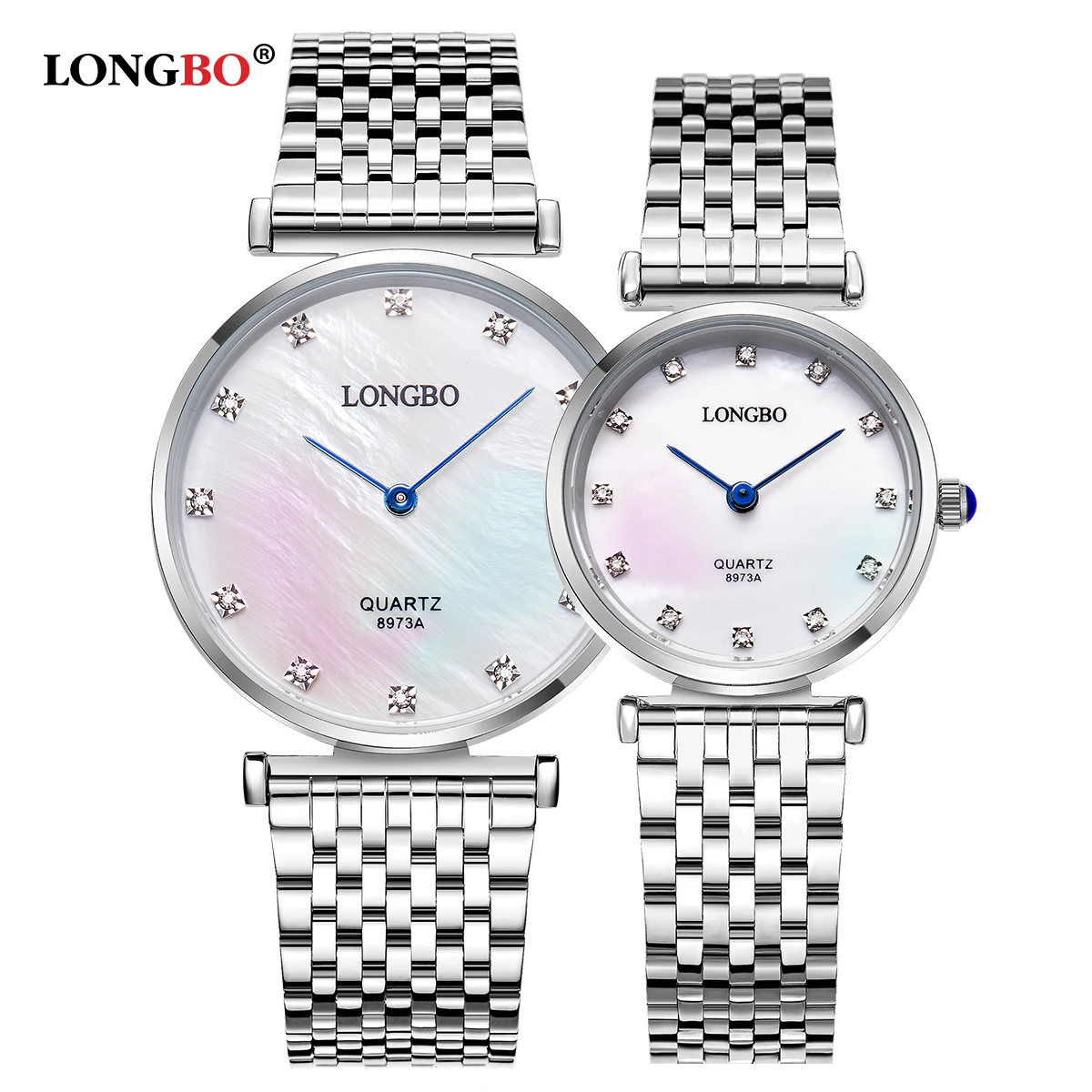 Модные LONGBO LuxuryBrandClassic пары часы бизнес Стиль для мужчин и женщин очки влюбленных
