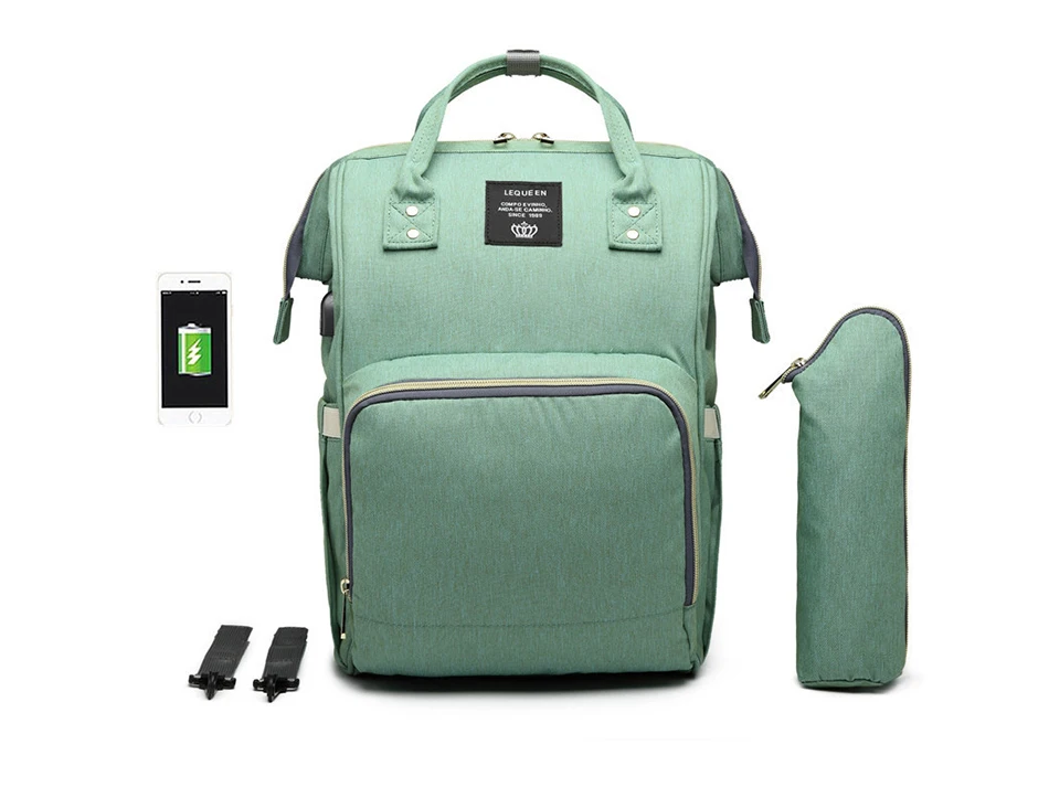CARCHI модная большая сумка Bcakpack для детей, рюкзак для путешествий, брендовая дизайнерская сумка для кормления, рюкзак для мамы, женские сумки для ухода за собой - Цвет: green