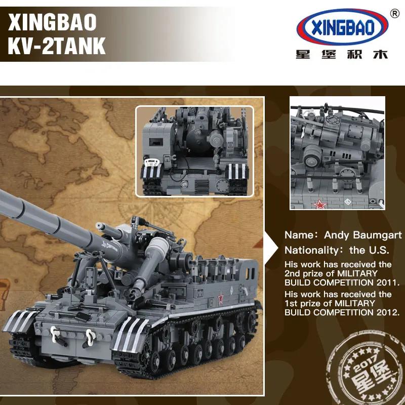 XingBao 06001 MOC Военный Набор Танков для мировой войны T92 Обучающие строительные блоки