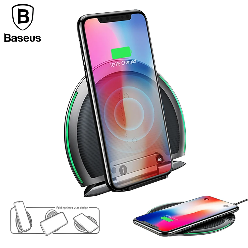 Складное Qi Беспроводное зарядное устройство для iPhone 8/X многофункциональная быстрая Беспроводная зарядка для samsung S9/S9+/S8 huawei P20 Pro