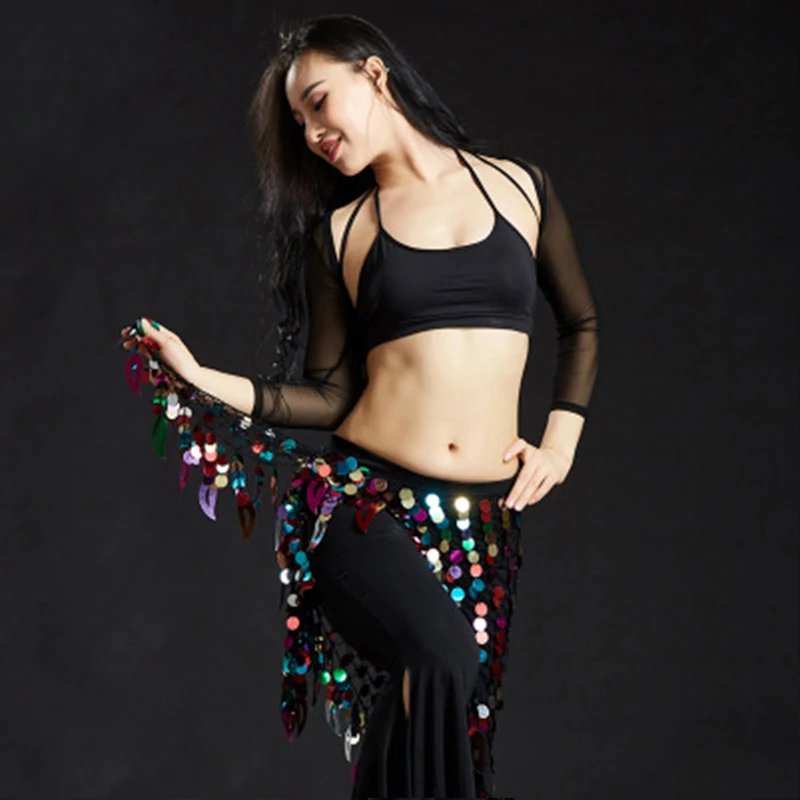 1 шт блесток восточные пояса для танца живота женщин Bellydance хип шарф красочные