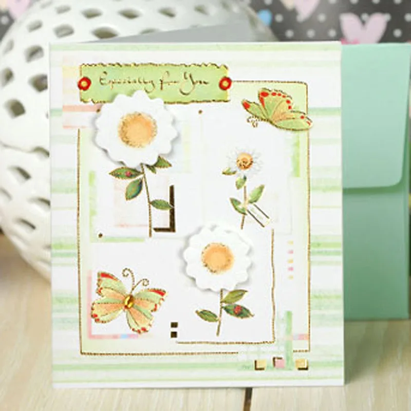 Мини-конверт и поздравительные открытки на день рождения 15 шт./лот Мультяшные