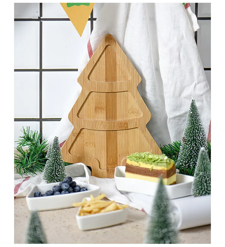 Красивые сервировочные подносы для рождественской елки креативные съемные