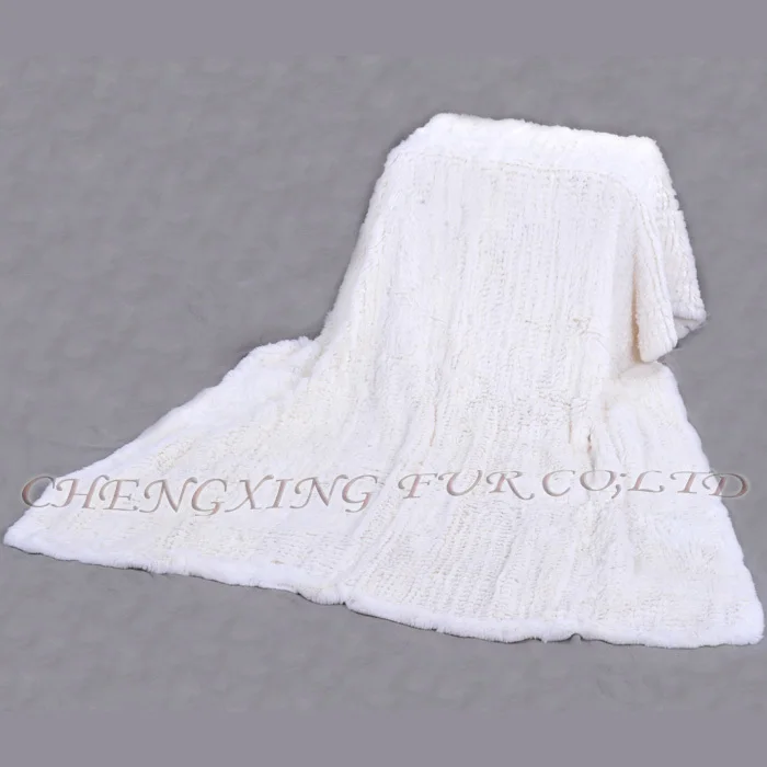 値段 CX-D-95 122 × 183センチカスタムメイドハンドニットクリーム色レックスウサギの毛皮スロー毛布ベッド