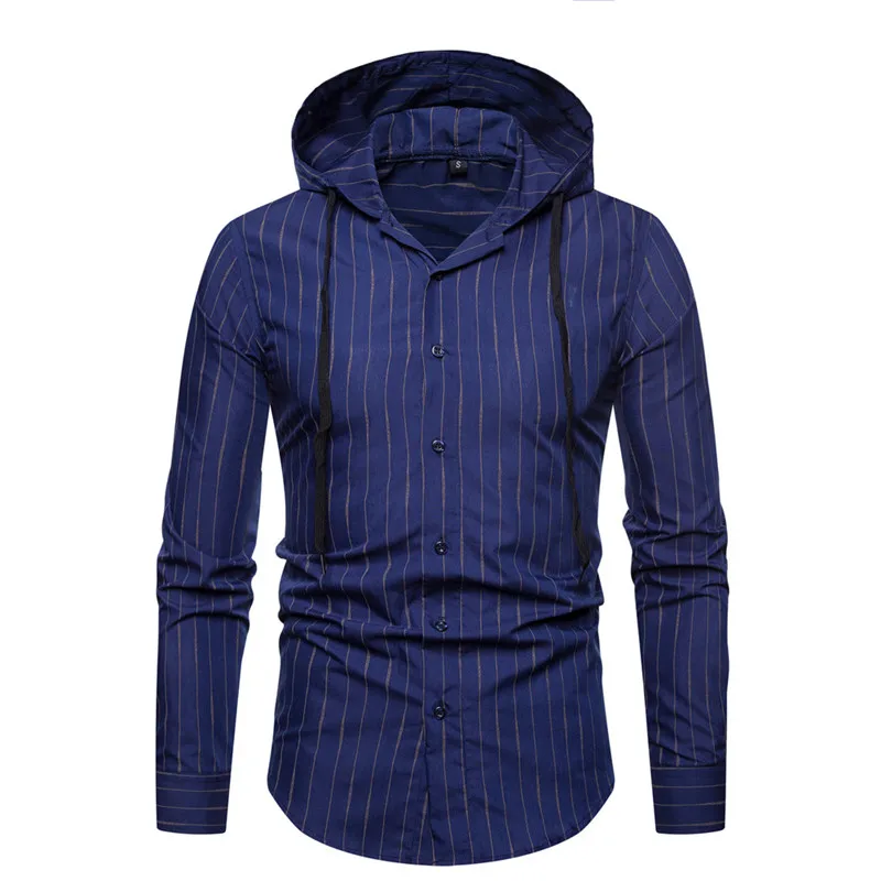 T-shirt for men 2019 Autumn Breathable Long-sleeve Cotton Shirt Casual Men's clothes Striped Tees with Hat S-XXL Clothing C08 | Мужская