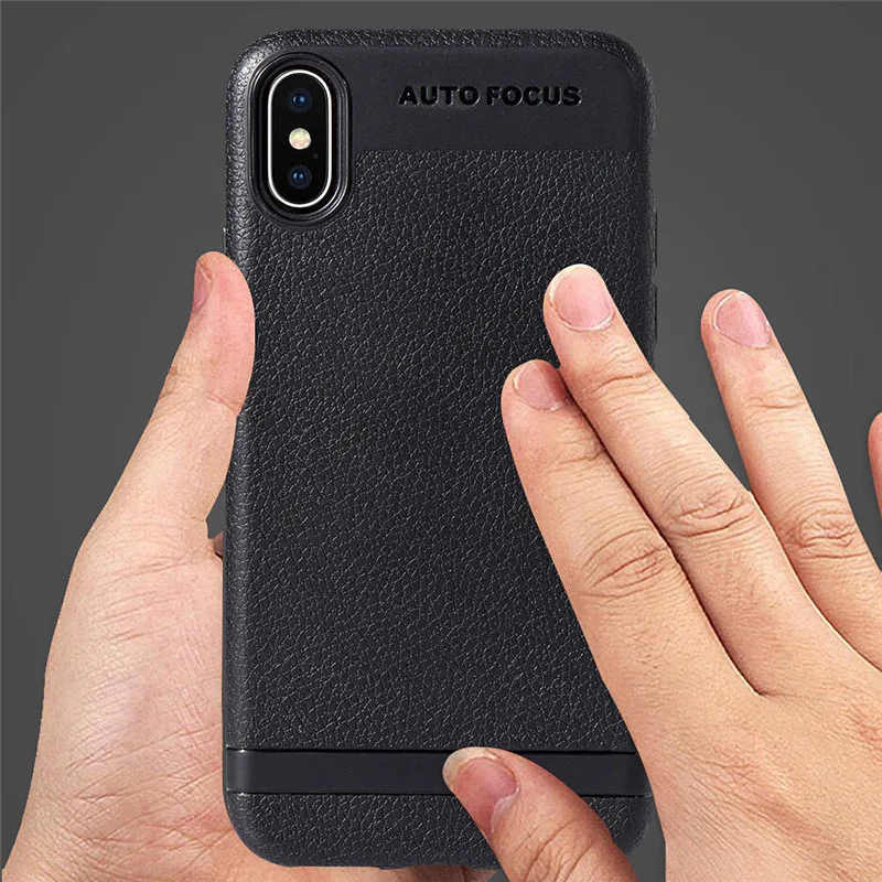 Роскошный Силиконовый противоударный чехол Turata для iPhone X 7 8 6 6s Plus кожа личи мягкий