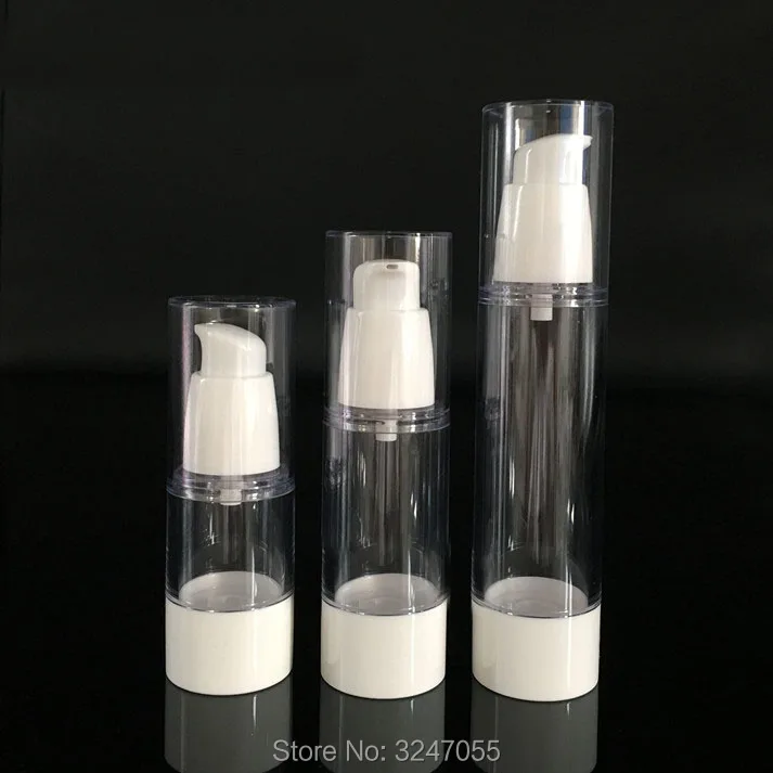

15ML 30ML 50ML 30pcs/lot Empty Round Plastic Cosmetic Airless Bottle, DIY Foundation Storage Vacuum Bottle,cc/bb Cream Container