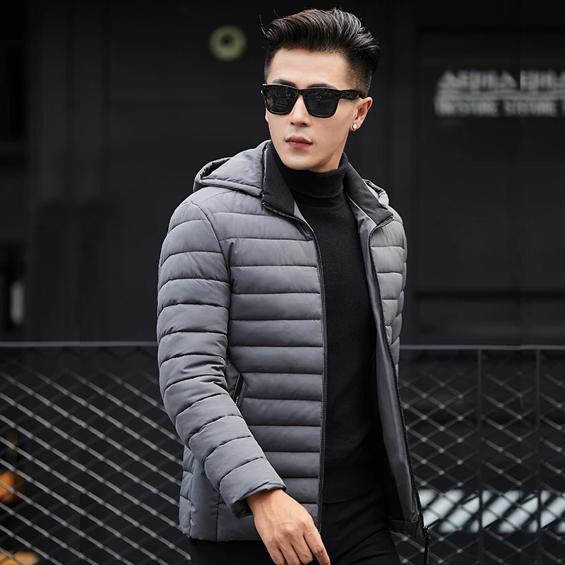 Мужские куртки Зимняя парка новинка 2018 корейские Молодежные пальто больших