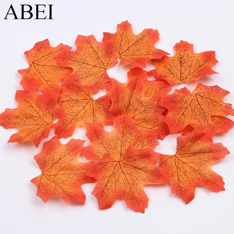 100 шт./лот искусственные Осенние цветы листья искусственного шелка кленовые для