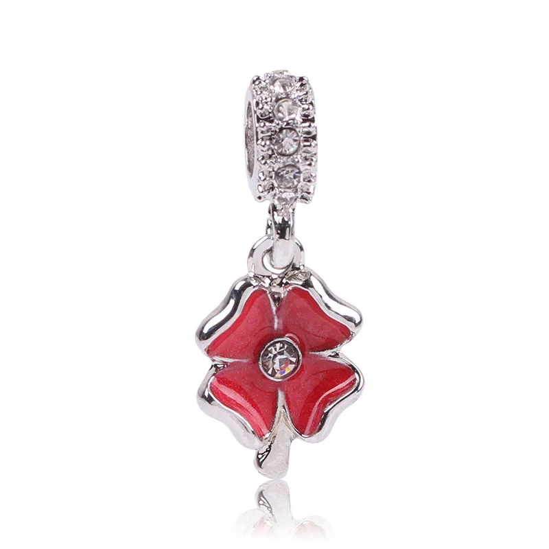 BB010 AIFEILI сердечко серебряного цвета Форма Шарм Красные Бусины Подходит Pandora браслет DIY серебряный DIY любовь женские ювелирные изделия - Цвет: BB010