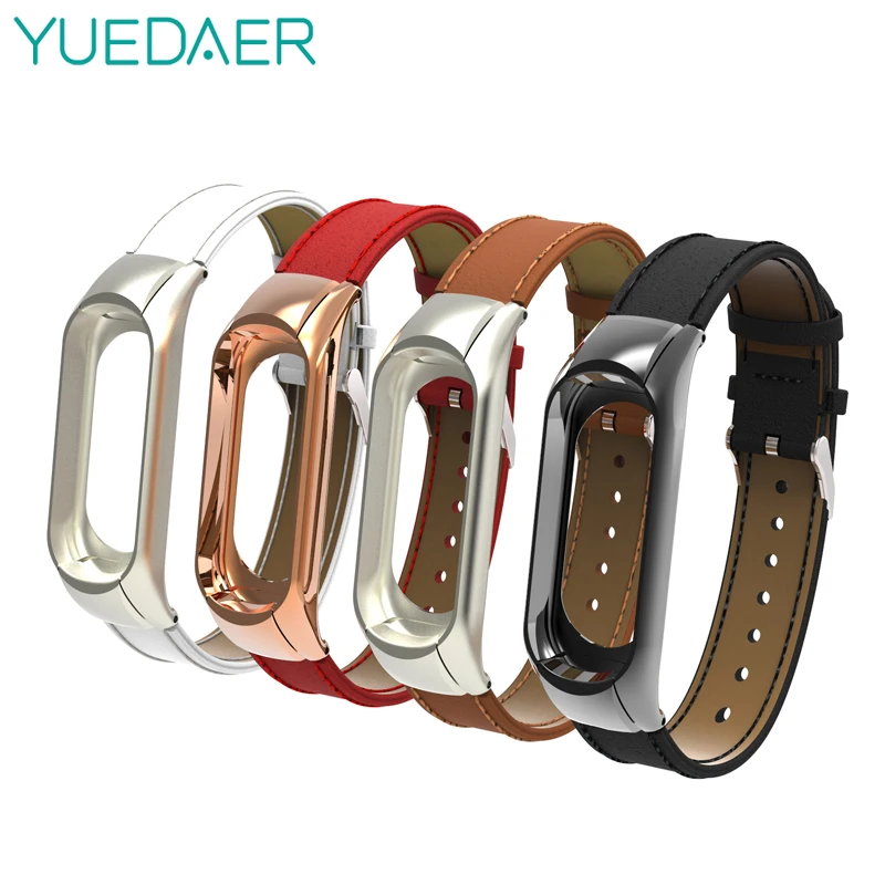 Yuedaer для Xiaomi mi Band 3 4 фитнес-трекер цветной кожаный mi Band 4 3 ремешок черный золотой чехол Модный браслет напульсники