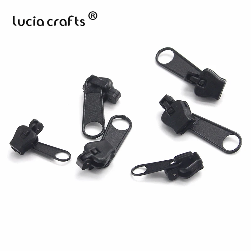 Lucia crafts 6 шт. разные размеры черная пластиковая головка на молнии ремонтные наборы застежки-молнии Потяните слайдер DIY Швейные материалы аксессуар G0605