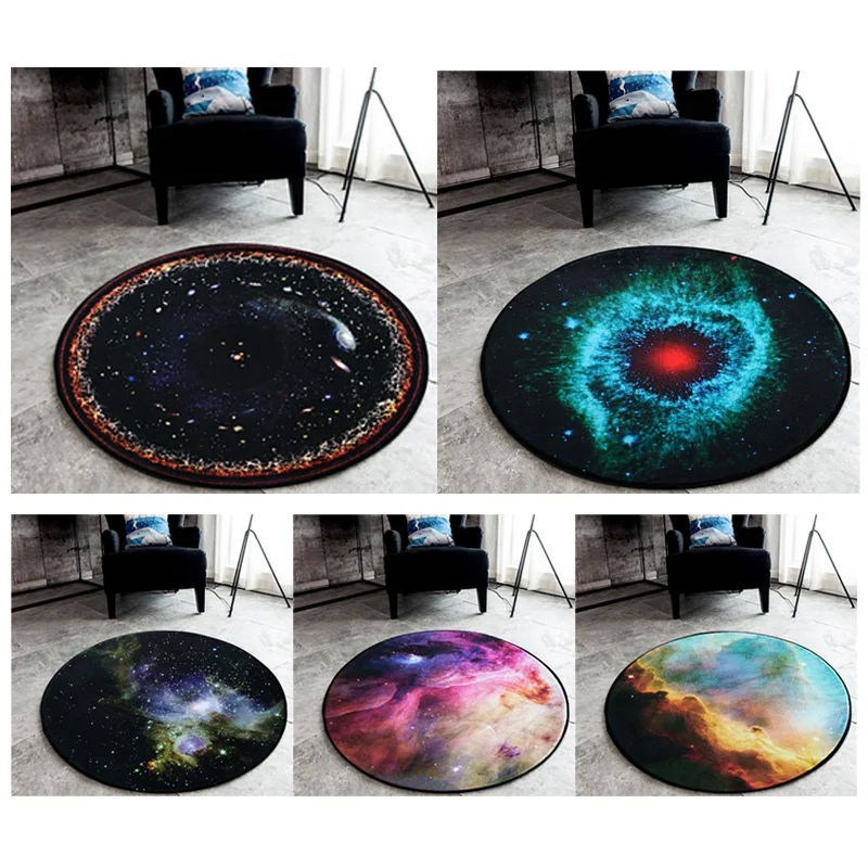 

Creative Universe Planet Round Plush Carpet Starry Sky Earth Living Room Bedroom Decoration Rug Kids Play Tents Crawl Carpets