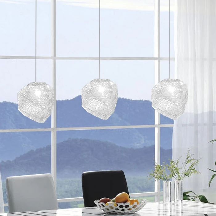 

Personality Ice Lustre Glass Pendant Lamp Modern Crystal Heart Shade Pendant Lights Home Deco DIY Dining room lighting Fixture