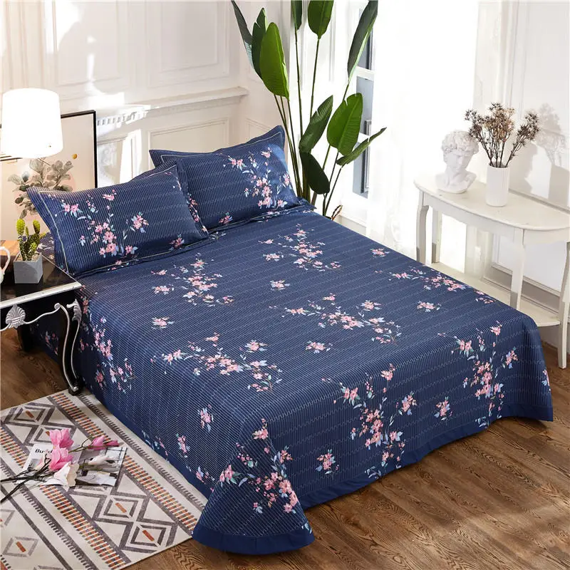 Комплект стеганого покрывала из 100% хлопка с цветами и листьями комплект покрывал