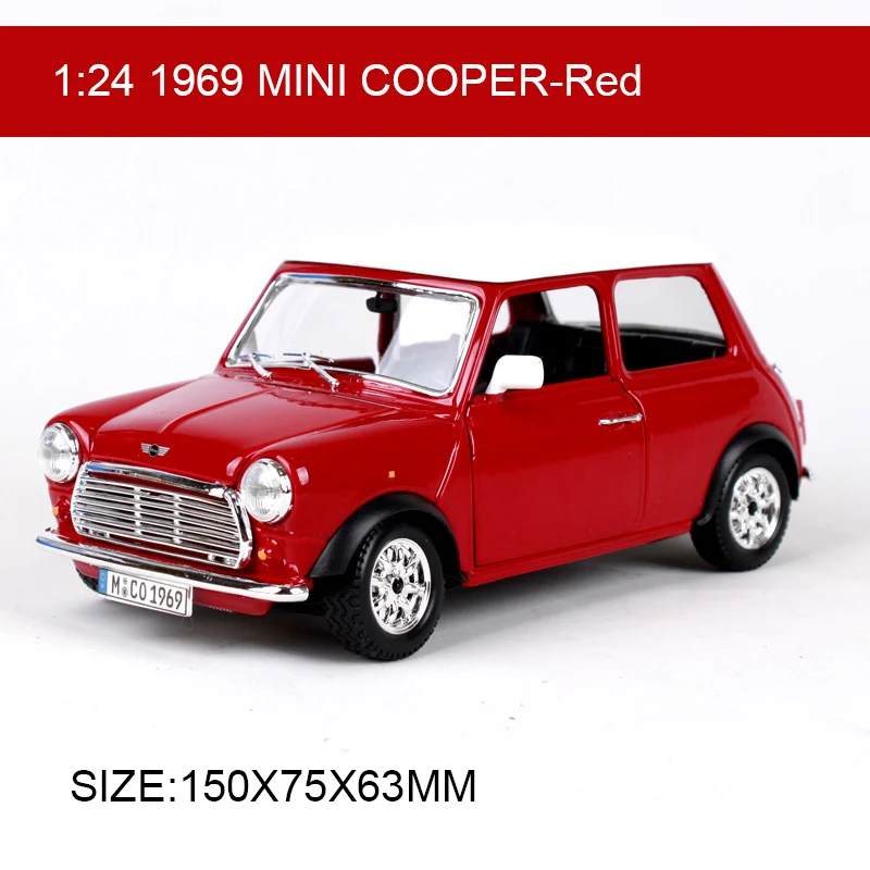 BBUAGO 1:24 MINI 1969 медная модель автомобиля металлическая машина детские игрушки для